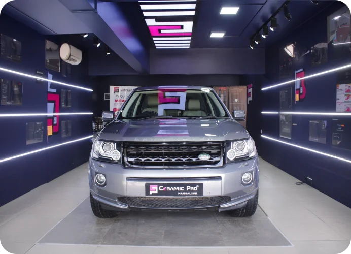 SUV front view inside the Ceramic Pro showroom